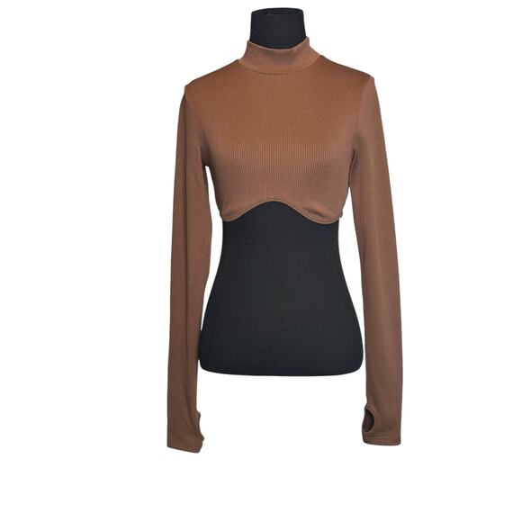 H&M brown long sleeves crop top size Small - Picture 15 of 15